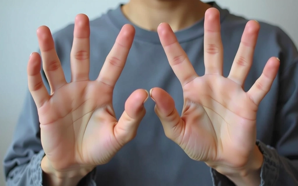 A detailed close-up of hands in a mudra pose, symbolizing peace and wisdom.
