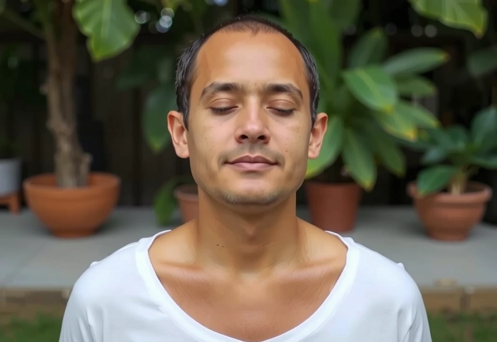 Person practicing controlled breathwork