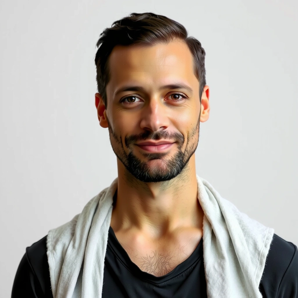 Portrait of calm yoga instructor David