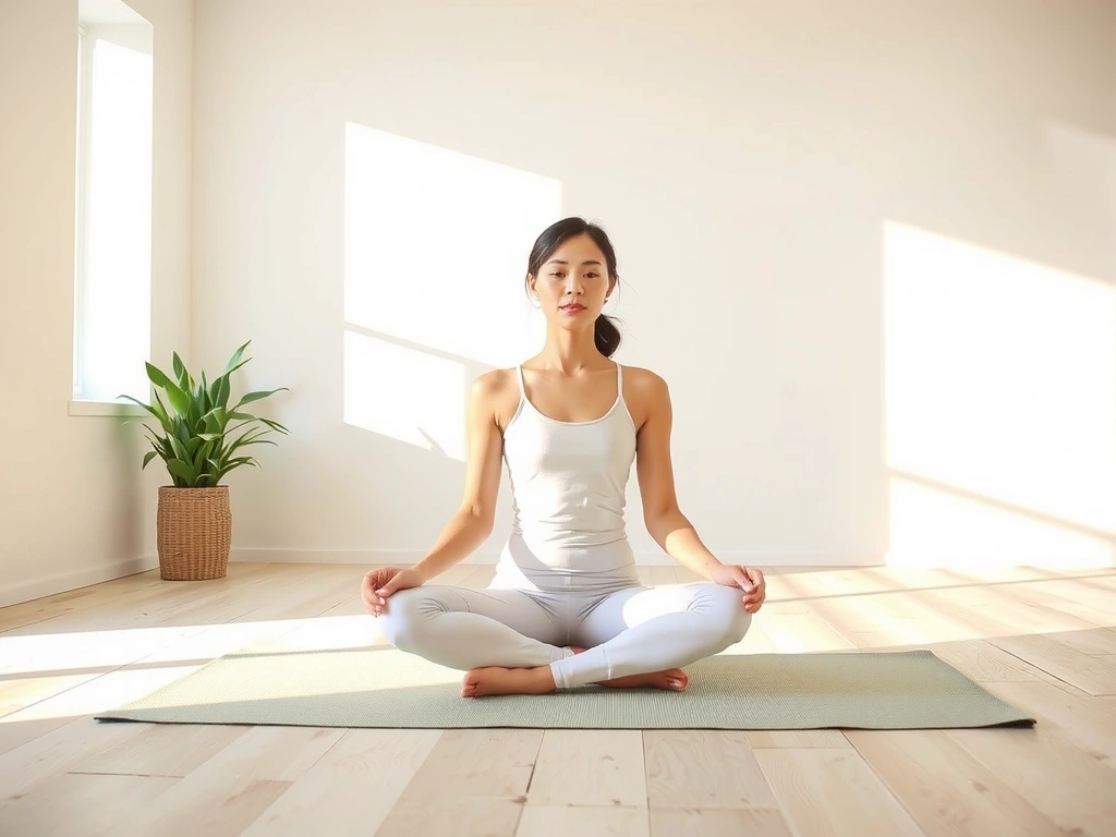 Yoga practitioner in a calm pose, representing agreement and terms